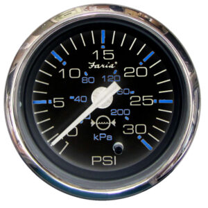 Faria Chesapeake Black 2″ Water Pressure Gauge (30 PSI)