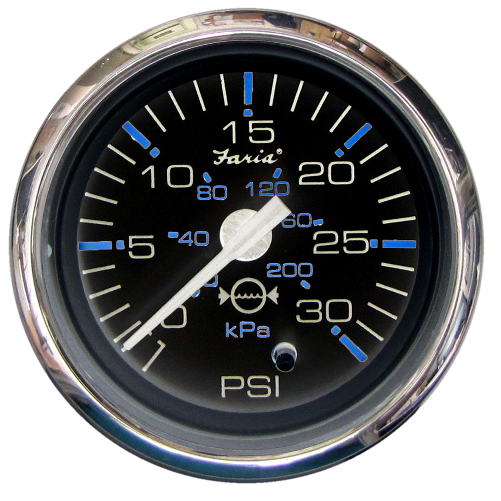 Faria Chesapeake Black 2″ Water Pressure Gauge (30 PSI) Faria Chesapeake Black 2″ Water Pressure Gauge (30 PSI)
