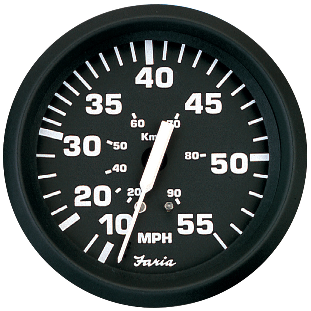 Faria Euro Black 4″ Speedometer – 55MPH (Pitot) Faria Euro Black 4″ Speedometer – 55MPH (Pitot)