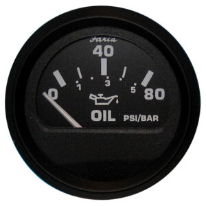 Faria Euro Black 2″ Oil Pressure Gauge (80 PSI)