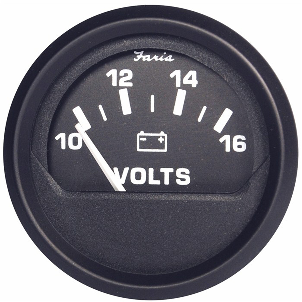 Faria Euro Black 2″ Voltmeter (10-16 V) Faria Euro Black 2″ Voltmeter (10-16 V)