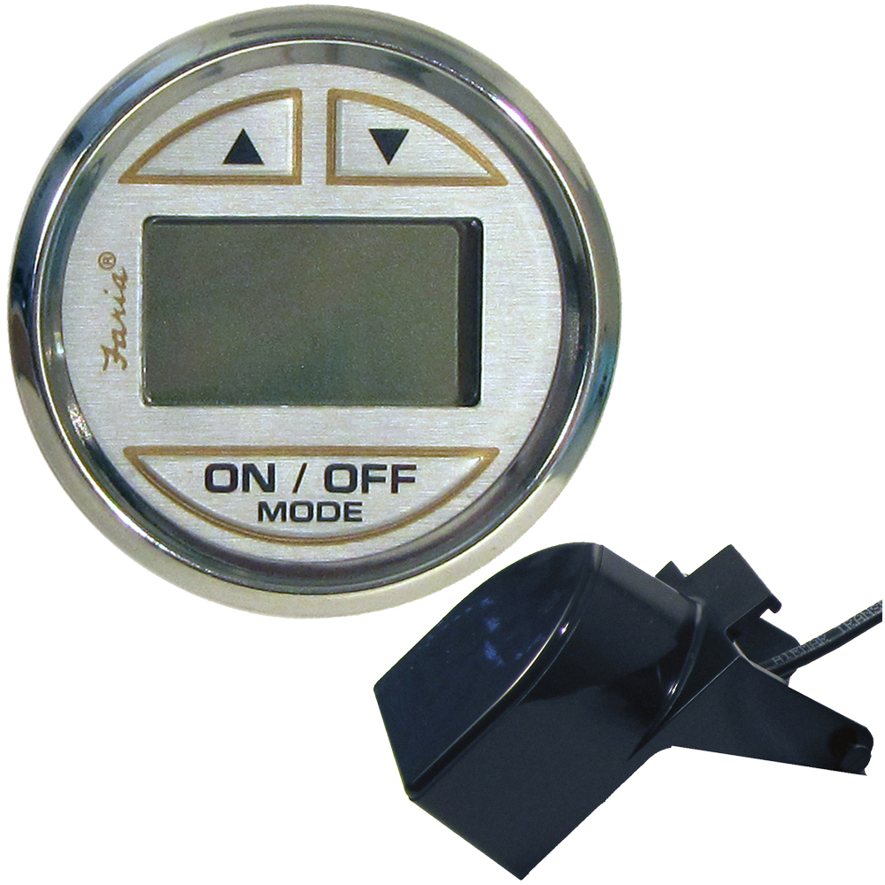 Faria Kronos 2″ Depth Sounder w/Transom Mount Transducer Faria Kronos 2″ Depth Sounder w/Transom Mount Transducer