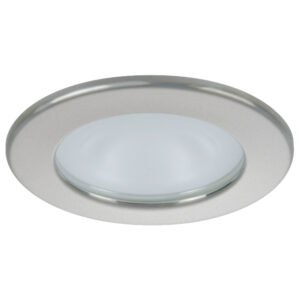 Quick Kai XP Downlight LED – 4W, IP66, Spring Mounted – Round Satin Bezel, Round Warm White Light
