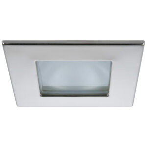 Quick Marina XP Downlight LED – 4W, IP66, Screw Mounted – Square Stainless Bezel, Round Daylight Light