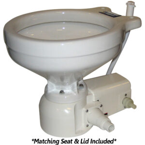 Raritan Sea Era QC Toilet – Marine Size – Freshwater Solenoid – Straight & 90&deg; Discharge – Smart Toilet Control – 12v