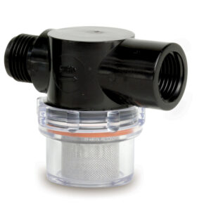 Shurflo by Pentair Twist-On Water Strainer – 1/2″ Pipe Inlet – Clear Bowl