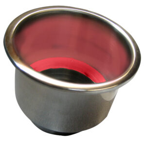 Whitecap Flush Mount Cup Holder w/Red LED Light – Stainless Steel
