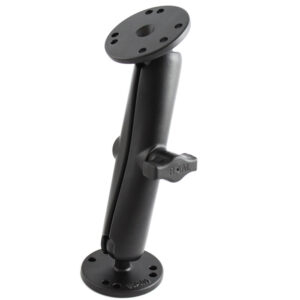 RAM Mount 1″ Diameter Ball Mount w/Long Double Socket Arm & 2/2.5″ Round Bases – AMPS Hole Pattern (7-5/16″ Length)