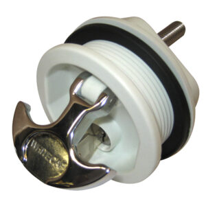 Whitecap T-Handle Latch – Chrome Plated Zamac/White Nylon – Locking – Freshwater Use Only