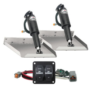 Lenco 12″ x 12″ Edge Mount Trim Tab Kit w/Double Rocker Switch Kit