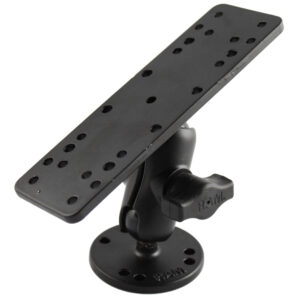 RAM Mount 1″ Diameter Ball Mount w/Short Double Socket Arm, 6.25″ x 2″ Rectangle Base & 2.5″ Round Base (AMPS Pattern)