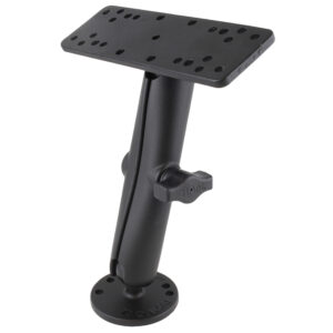 RAM Mount 1″ Diameter Ball Mount w/Long Double Socket Arm, 6.25″ x 2″ Rectangle Base & 2.5″ Round Base (AMPS Pattern)