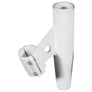 Lee’s Clamp-On Rod Holder – White Aluminum – Vertical Mount Fits 1.315″ O.D. Pipe