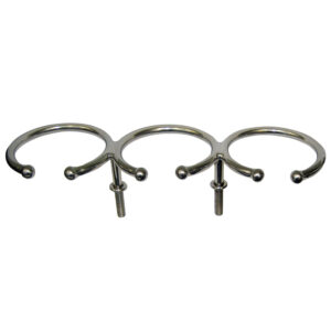 Whitecap Top Mount Ring SS Cup Holder – 3-Drink – Stud Mount