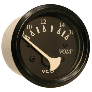 VDO Cockpit Marine 52mm (2-1/16″) Voltmeter- Black Dial/Bezel