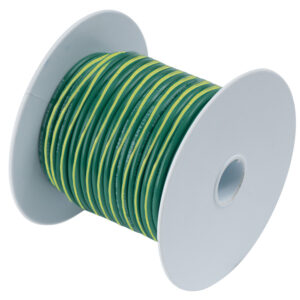 Ancor Green w/Yellow Stripe 10 AWG Tinned Copper Wire – 500′