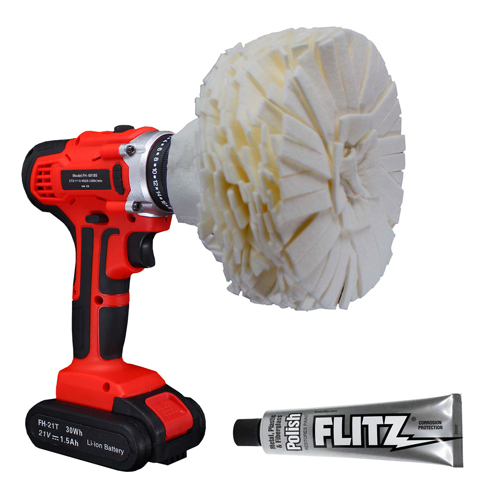Flitz Buff Ball – Large 5″ – White w/1.76oz Tube Flitz Polish Flitz Buff Ball – Large 5″ – White w/1.76oz Tube Flitz Polish