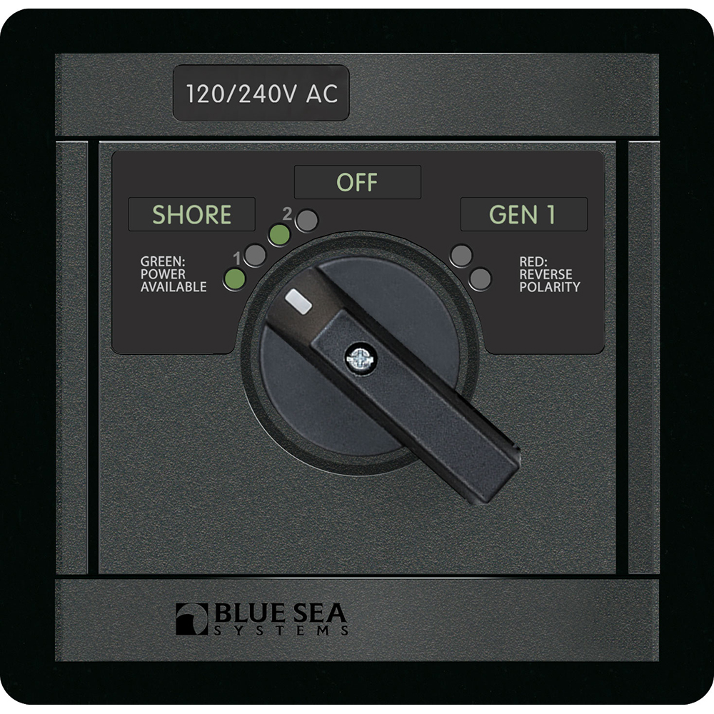 Blue Sea 1480 10/240V AC Rotary 65A OFF + 2 Sources 2x120V/1x240V Blue Sea 1480 10/240V AC Rotary 65A OFF + 2 Sources 2x120V/1x240V