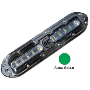 Shadow-Caster SCM-10 LED Underwater Light w/20′ Cable – 316 SS Housing – Aqua Green
