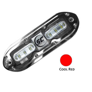 Shadow-Caster SCM-6 LED Underwater Light w/20′ Cable – 316 SS Housing – Cool Red