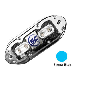 Shadow-Caster SCM-4 LED Underwater Light w/20′ Cable – 316 SS Housing – Bimini Blue