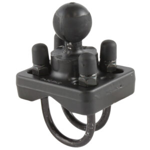 RAM Mount Double U-Bolt Base w/1″ Ball f/Rails from 0.75″ to 1.25″ Diameter