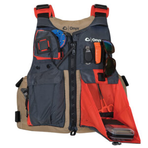 Onyx Kayak Fishing Vest – Adult Oversized – Tan/Grey