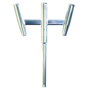 Tigress Triple Aluminum Kite Rod Holder – Straight Butt – Polished