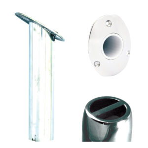 Tigress Oval Head SS Gunnel Mount Rod Holder – 30° – 9″
