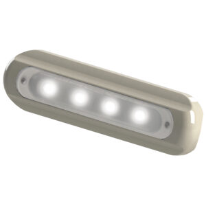 TACO 4-LED Deck Light – Flat Mount – White Housing
