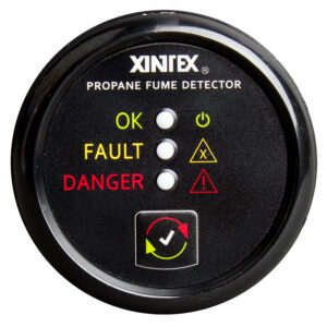 Fireboy-Xintex Propane Fume Detector w/Plastic Sensor – No Solenoid Valve – Black Bezel Display