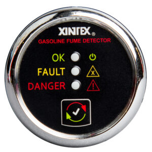Fireboy-Xintex Gasoline Fume Detector – Chrome Bezel – 12/24V