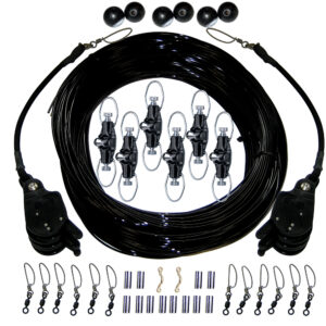 Rupp Triple Rigging Kit W/Lok-Ups & Nok-Outs – 460′ Black Mono Cord