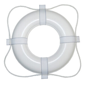 Taylor Made Foam Ring Buoy – 20″ – White w/White Grab Line