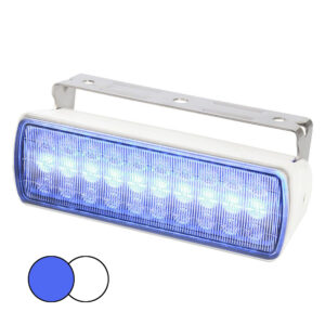 Hella Marine Sea Hawk XL Dual Color LED FloodLights – Blue/White LED – White Housing