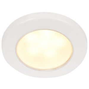 Hella Marine EuroLED 75 3″ Round Screw Mount Down Light – Warm White LED – White Plastic Rim – 24V