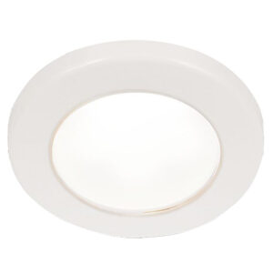 Hella Marine EuroLED 75 3″ Round Screw Mount Down Light – White LED – White Plastic Rim – 12V