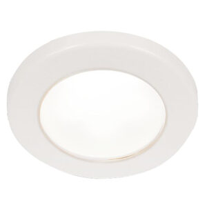 Hella Marine EuroLED 75 3″ Round Screw Mount Down Light – White LED – White Plastic Rim – 24V