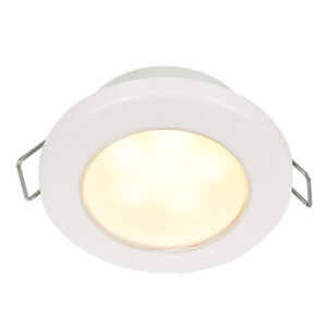 Hella Marine EuroLED 75 3″ Round Spring Mount Down Light – Warm White LED – White Plastic Rim – 24V