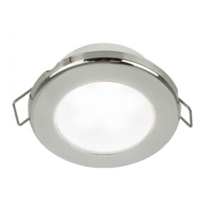 Hella Marine EuroLED 75 3″ Round Spring Mount Down Light – White LED – Stainless Steel Rim – 12V