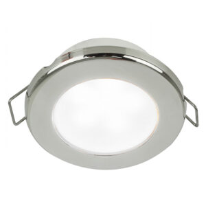 Hella Marine EuroLED 75 3″ Round Spring Mount Down Light – White LED – Stainless Steel Rim – 24V