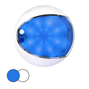 Hella Marine EuroLED 175 Surface Mount Touch Lamp – Blue/White LED – White Housing