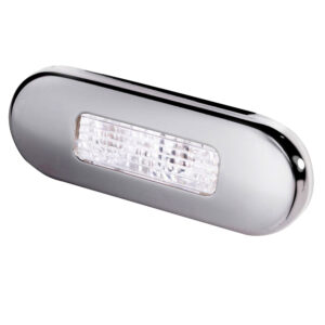 Hella Marine Surface Mount Oblong LED Courtesy Lamp – White LED – Stainless Steel Bezel
