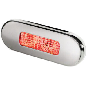 Hella Marine Surface Mount Oblong LED Courtesy Lamp – Red LED – Stainless Steel Bezel