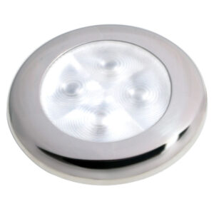 Hella Marine Slim Line LED ‘Enhanced Brightness’ Round Courtesy Lamp – White LED – Stainless Steel Bezel – 12V