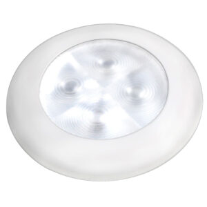 Hella Marine Slim Line LED ‘Enhanced Brightness’ Round Courtesy Lamp – White LED – White Plastic Bezel – 12V