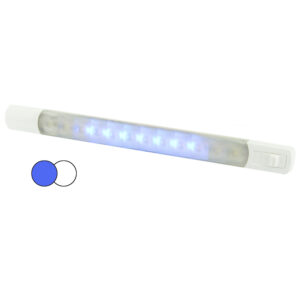 Hella Marine Surface Strip Light w/Switch – White/Blue LEDs – 12V