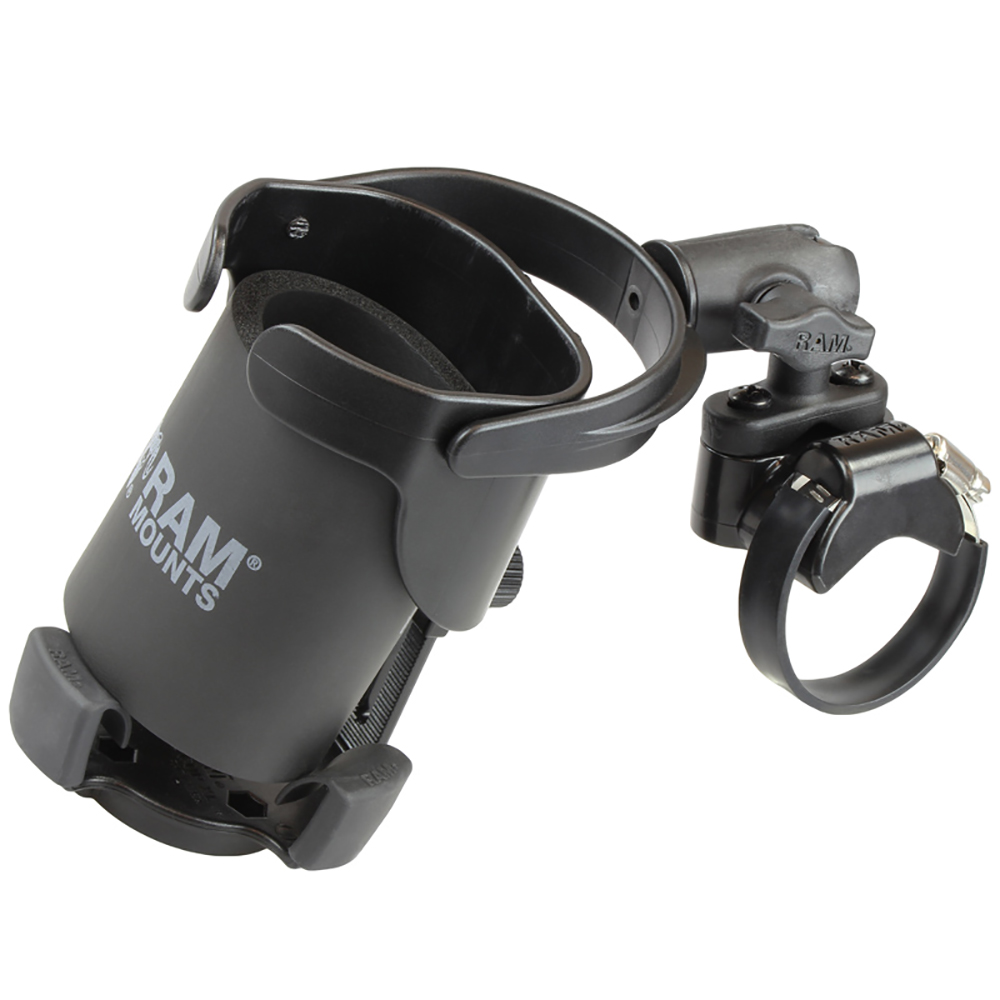 RAM Mount Level Cup™ XL Low Profile Mount w/Large Strap Clamp Base RAM Mount Level Cup™ XL Low Profile Mount w/Large Strap Clamp Base