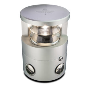 Lopolight Series 300-038 – Double Stacked Masthead Light – 5NM – Horizontal Mount – White – Silver Housing