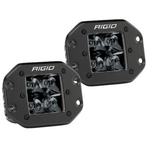 RIGID Industries D-Series PRO Flush Mount – Spot LED – Midnight Edition – Pair – Black